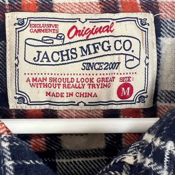 Jachs Flannel Plaid Shirt Medium. - Picture 3 of 5